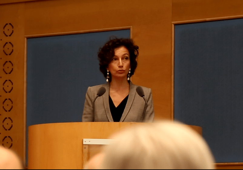 Audrey Azoulay défend sa candidature à l’Unesco