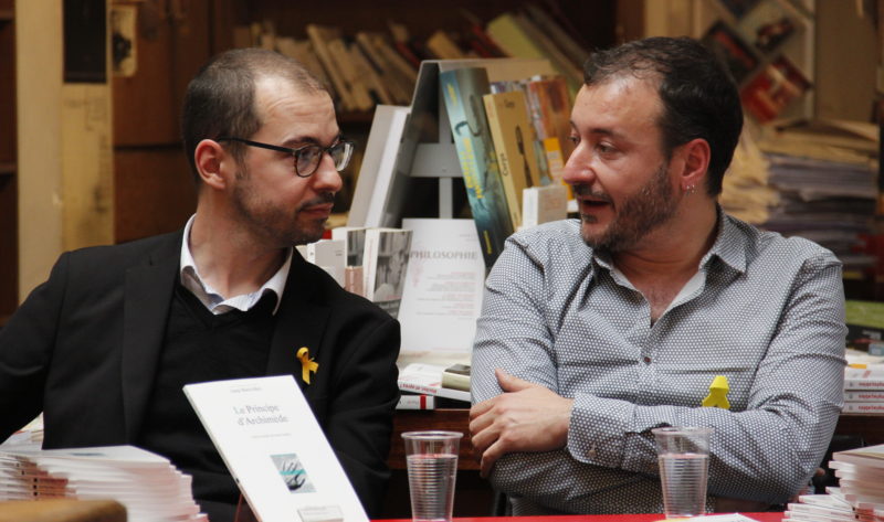 Laurent Gallardo et Josep Maria Miró à la librairie Palimpseste (crédits : Pierre Gelin-Monastier)