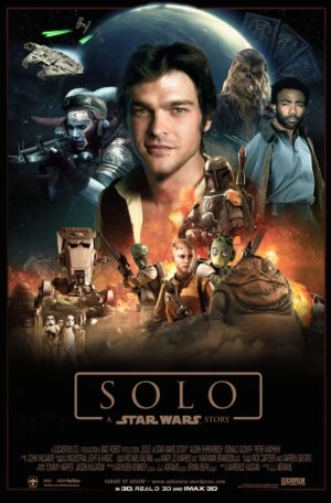 Ron Howard, Solo: A Star Wars Story, avec Alden Ehrenreich, Emilia Clarke, Donald Glover (affiche)