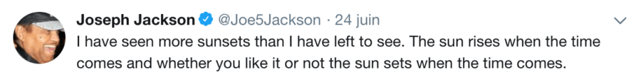 Joe Jackson Tweet