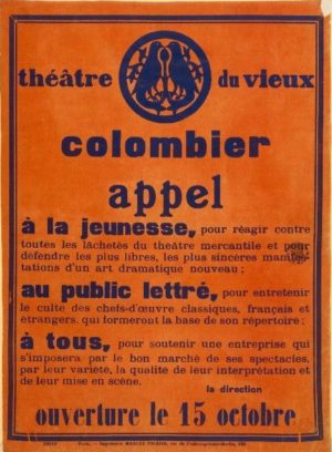 Appel de Jacques Copeau - Vieux-Colombier