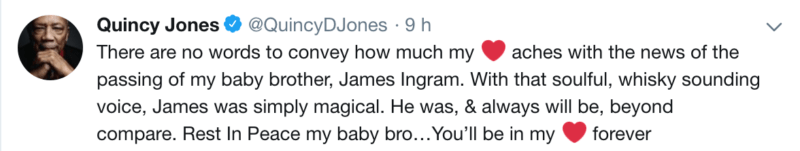 Quincy Jones - RIP James Ingram