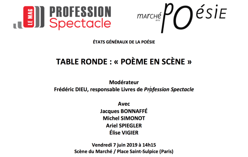 Table ronde Profession Spectacle Marché de la Poésie